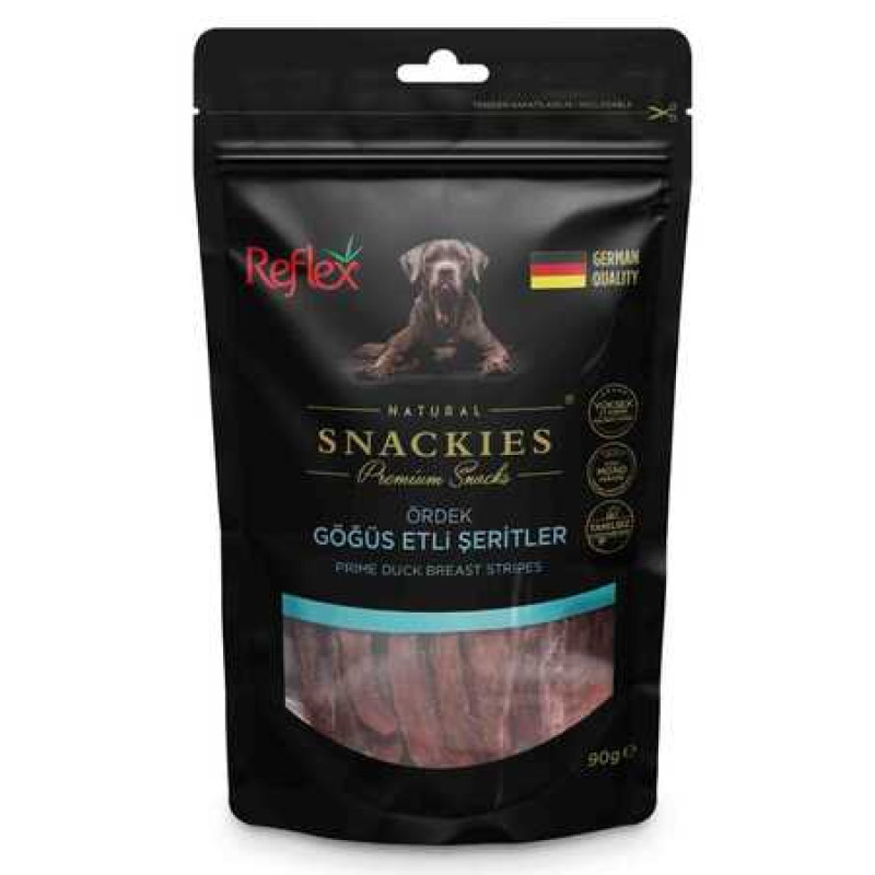 REFLEX SNACKIES ÖRDEK GÖĞÜS ETLİ ŞERİTLER 90 G - 16'LI